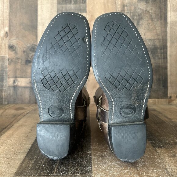 Frye 700 Buckle Harness Square Toe Moto Boots Womens 9 M - Picture 4 of 12